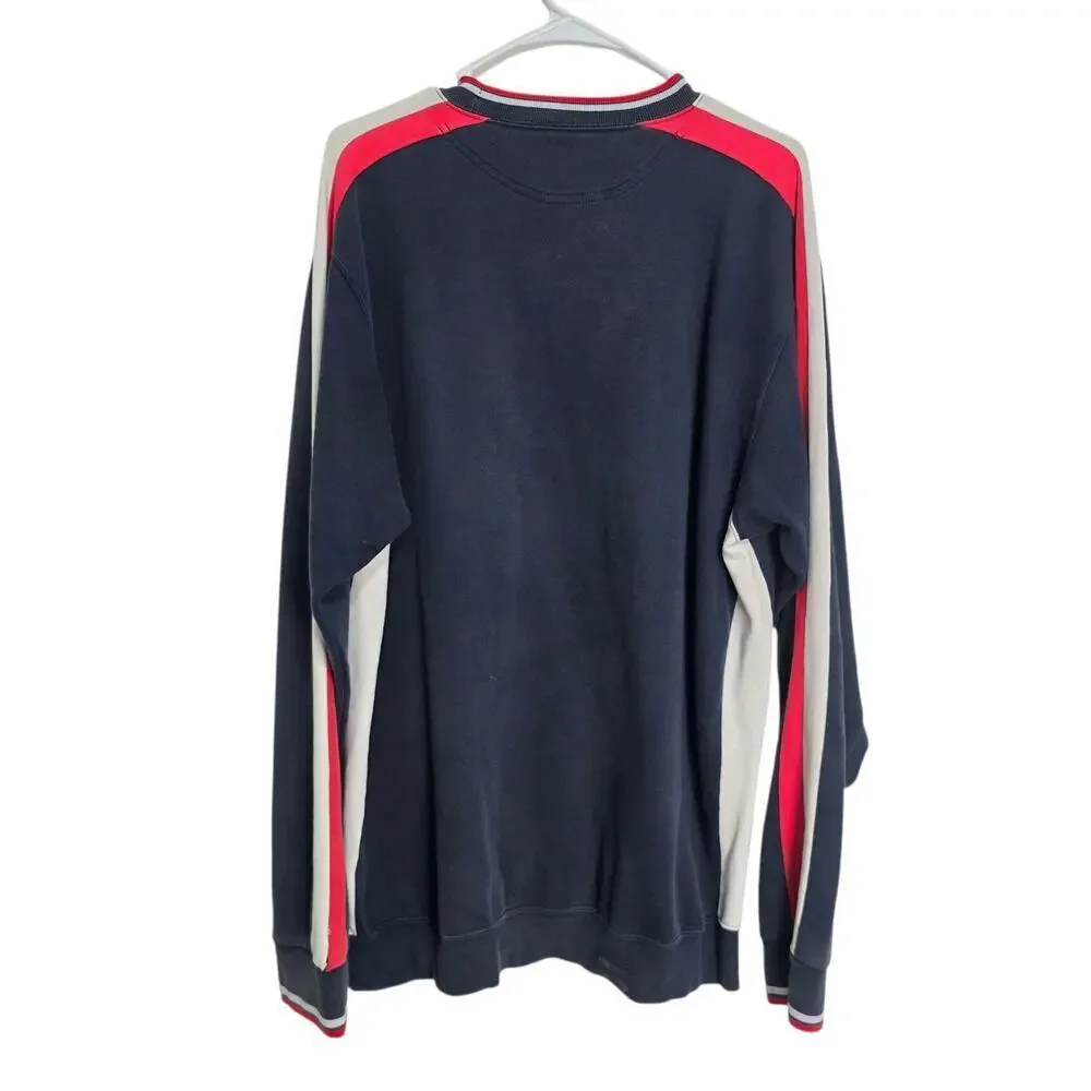 Vintage Champion USA Sweatshirt XL Navy Red White Distressed Grunge Crewneck